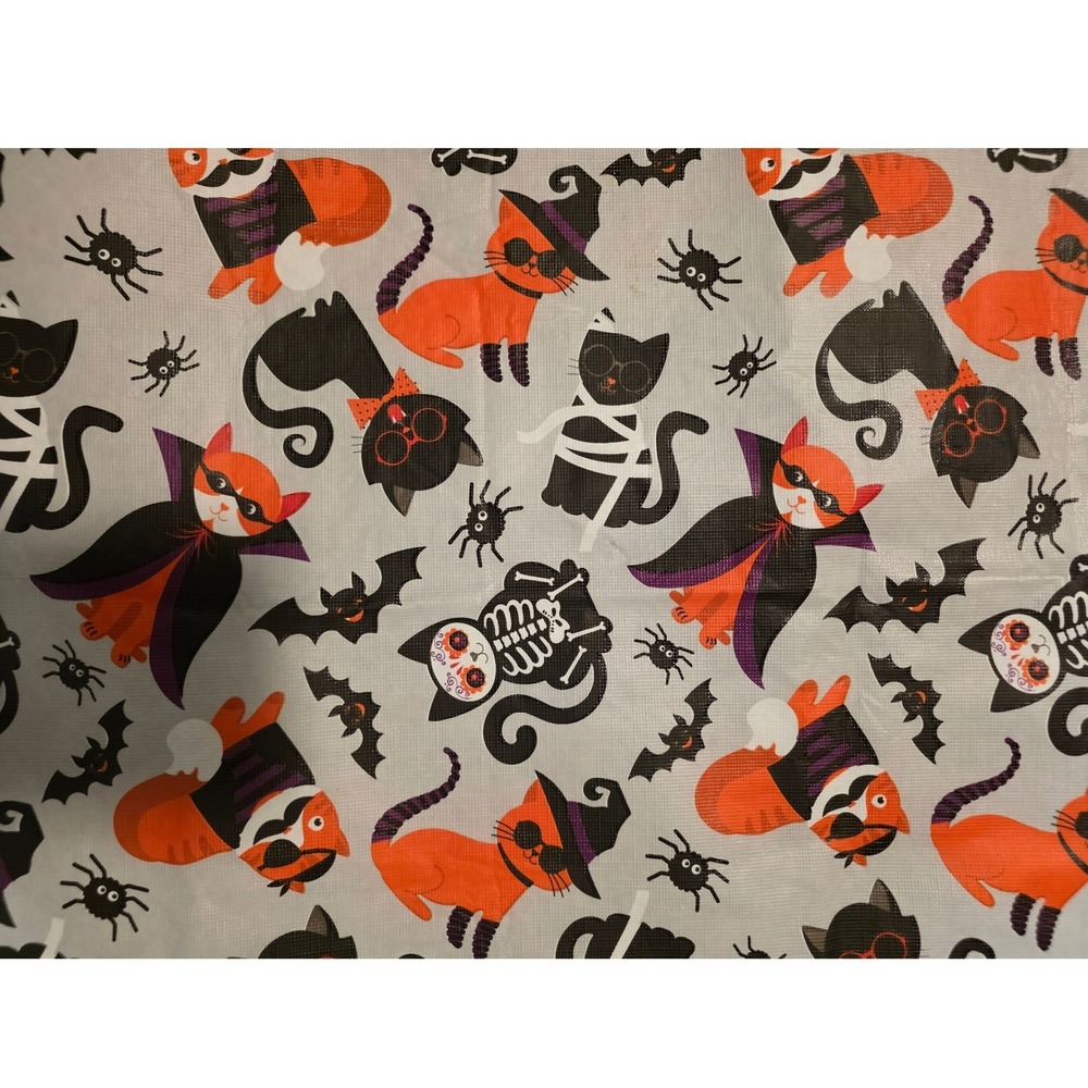 Halloween Cats bats sugar skulls Gray Vampire Witch Mummy table cloth 40x70
